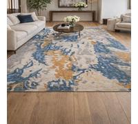 KTYUTJDH Alfombra moderna abstracta azul, gris, beige, naranja, rectangular, 140 x 180 cm, alfombra para sala de estar, dormitorio, hogar, oficina, salón, accesorios decorativos