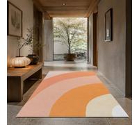 KTYUTJDH Alfombra moderna abstracta naranja, beige, rosa, blanco, rectangular, 120 x 180 cm, alfombras para sala de estar, dormitorio, estéticas, interiores, decoración del hogar