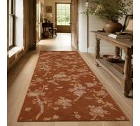 KTYUTJDH Alfombra oriental vintage floral marrón, amarillo, rectangular, 120 x 180 cm, alfombras para sala de estar, dormitorio, estéticas, interiores, decoración del hogar