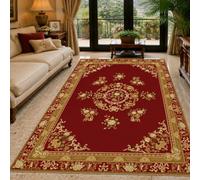 KTYUTJDH Alfombra oriental vintage floral roja, amarilla, rectangular, 90 x 100 cm, alfombras para sala de estar, dormitorio, cuarto de servicio, alfombra de suelo, mesita de noche