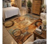 KTYUTJDH Alfombras abstractas marrón, azul, beige, naranja, multicolor, rectangular, 180 x 280 cm, lavable, antideslizante, de pelo corto, para salón o dormitorio