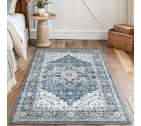 KTYUTJDH Alfombras, diseños florales vintage multicolor azul blanco gris azul rectangular 100 x 200 cm alfombra salón suave pelo corto decoración casa lavable para salón