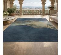 KTYUTJDH Alfombras modernas abstractas amarillas, azules, grises y azules, rectangulares, 140 x 160 cm, alfombra para salón, dormitorio, salón, dormitorio, lavable, antideslizante,