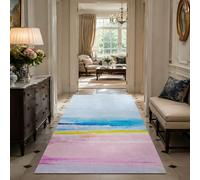KTYUTJDH Alfombras modernas abstractas azul, amarillo, rosa, blanco, rojo, rectangular, 120 x 150 cm, alfombra lavable de pelo corto para salón, dormitorio