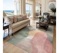 KTYUTJDH Alfombras rectangulares para salón, 120 x 180 cm, abstractas, modernas, rosa, verde, beige, gris, blanco, amarillo, alfombras para dormitorio, estéticas, interiores, decoración del hogar