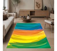 KTYUTJDH Alfombras rectangulares para salón, 120 x 180 cm, multicolor, azul, verde, amarillo, alfombras para dormitorio, estéticas, interiores, decoración del hogar