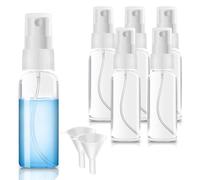 KU Botella Spray Pulverizador 6 x 50 ml, Mini Pulverizadores Botes Viaje Rellenables con Nebulizador Fino - Frasco Transparente para Agua, Alcohol y Perfume (transparent color-50ml)