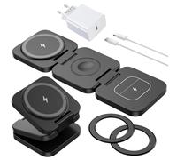 KU XIU Cargador Inalámbrico para Samsung, Plegable Magnética 3 en 1 Estación de Carga para Galaxy S26 S25 Ultra, S24, S23 S22, Note, Z Fold 7,Flip, Base de Carga para Galaxy Watch Ultra/7/6/5/4/Buds