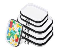 Kuabiz 6 fundas rígidas transparentes con cremallera, estuche de almacenamiento de plástico transparente con cremallera, organizador de viaje portátil para viajes, bloques de construcción