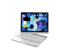 kuaijiexiaopu 360° Rotating Touch Keyboard Tablet Protective Case Suitable for iPad Pro 12.9 Inch 2018-2022 Universal(Silver)