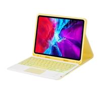 kuaijiexiaopu Backlight Touch Keyboard Leather Case Suitable for iPad Pro 12.9 Inch 2022/2018/2020/2021 Universal(Yellow+Touch Backlit Keyboard)