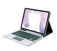 kuaijiexiaopu Backlight Touch Keyboard Leather Case Suitable for iPad Pro 12.9 Inch 2022/2018/2020/2021 Universal(Dark Green+Touch Keyboard)