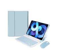 kuaijiexiaopu Detachable Keyboard Leather Protective Case with Pen Slot, Soft Shell Suitable for Samsung Galaxy Tab S6 Lite-10.4 Inch 2019-2024 Universal(Ice Blue+Keyboard+Mouse)