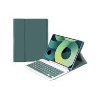 kuaijiexiaopu Detachable Keyboard Leather Protective Case with Pen Slot, Soft Shell Suitable for Samsung Galaxy Tab S6 Lite-10.4 Inch 2019-2024 Universal(Dark Green+Keyboard)