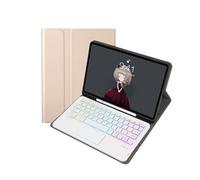 kuaijiexiaopu Detachable Regular/Tri Color Backlit Touch Keyboard Protective Case Suitable for Samsung Galaxy Tab S11 11 Inches 2025(Backlit Touch Keyboard+Golden)