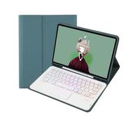 kuaijiexiaopu Detachable Regular/Tri Color Backlit Touch Keyboard Protective Case Suitable for Samsung Galaxy Tab S6 Lite 10.4 Inch P610 2022(Backlit Touch Keyboard+Dark Green)