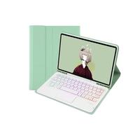 kuaijiexiaopu Detachable Regular/Tri Color Backlit Touch Keyboard Protective Case Suitable for Samsung Galaxy Tab S11 11 Inches 2025(Backlit Touch Keyboard+Green)