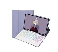 kuaijiexiaopu Detachable Regular/Tri Color Backlit Touch Keyboard Protective Case Suitable for Samsung Galaxy Tab S6 Lite 10.4 Inch P610 2022(Backlit Keyboard+Dark Purple)