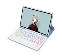 kuaijiexiaopu Detachable Regular/Tri Color Backlit Touch Keyboard Protective Case Suitable for Samsung Galaxy Tab S10+/S9+/S9FE+/S8+/S7FE/S7+ 12.4 Inch(Backlit Touch Keyboard+Sky Blue)