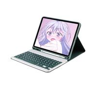 kuaijiexiaopu Detachable Regular/Tri Color Backlit Touch Keyboard Protective Case Suitable for Samsung Galaxy A11+(2025)/A9+/A9plus -11 Inches(Keyboard+Dark Green)