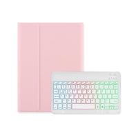 kuaijiexiaopu Detachable Regular/Tri Color Backlit Touch Keyboard Protective Case Suitable for Samsung Galaxy A11+(2025)/A9+/A9plus -11 Inches(Backlit Keyboard+Pink)