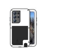 kuaijiexiaopu fubdas, Heavy Duty Metal Silicone Case Full Body Sturdy Defender Cover Compatible with Samsung Galaxy S25 Ultra 6.9 Inch(Blanco)