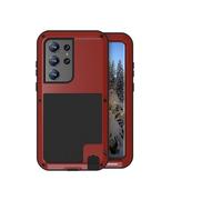 kuaijiexiaopu fubdas, Heavy Duty Metal Silicone Case Full Body Sturdy Defender Cover Compatible with Samsung Galaxy S25 Ultra 6.9 Inch(Rojo)