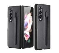 kuaijiexiaopu fubdas, Litchi Leather Case with Pencil Bag, Business Foldable Flip Shockproof Protective Cover Suitable for Samsung Galaxy Z Fold 6/5(Grey,Z Fold6)