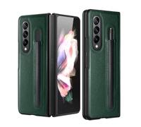 kuaijiexiaopu fubdas, Litchi Leather Case with Pencil Bag, Business Foldable Flip Shockproof Protective Cover Suitable for Samsung Galaxy Z Fold 6/5(Verde,Z Fold5)