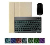kuaijiexiaopu Funda con Teclado Desmontable retroiluminado, Funda de Cuero con Soporte for Tableta Compatible con Xiaomi Mi Pad 5 Pro de 11 Pulgadas(Gold B Backlit Mouse)