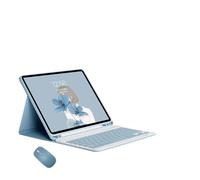 kuaijiexiaopu Funda con Teclado Desmontable y Soporte for lápiz Integrado, de Cuero PU+TPU, Compatible con Samsung Galaxy Tab S9 de 11 Pulgadas X710/X716B/X718U.(Misty Blue+Keyboard+Mouse)