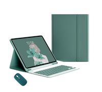 kuaijiexiaopu Funda con Teclado Desmontable y Soporte for lápiz Integrado, de Cuero PU+TPU, Compatible con Samsung Galaxy Tab S9 de 11 Pulgadas X710/X716B/X718U.(Dark Green+Keyboard+Mouse)