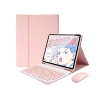kuaijiexiaopu Funda con Teclado Desmontable y Soporte for lápiz Integrado, de Cuero PU+TPU, Compatible con Samsung Galaxy Tab S9 de 11 Pulgadas X710/X716B/X718U.(Pink+Keyboard+Mouse)