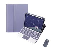 kuaijiexiaopu Funda de Cuero PU+TPU con Soporte, Ranura for bolígrafo y Cubierta de Teclado Desmontable, Compatible con Huawei MatePad Air de 11,5 Pulgadas (2023)(Purple+Touch Keyboard+Mouse)