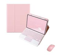 kuaijiexiaopu Funda de Cuero PU+TPU con Soporte, Ranura for bolígrafo y Cubierta de Teclado Desmontable, Compatible con Huawei MatePad SE11 2024(Pink+Touch Keyboard+Mouse)