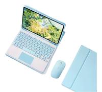 kuaijiexiaopu Funda de Cuero PU+TPU con Soporte, Ranura for bolígrafo y Teclado táctil Desmontable, Compatible con iPad Pro de 11 Pulgadas (2024)(Sky Blue+Keyboard+Mouse)