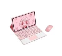 kuaijiexiaopu Funda de Cuero PU+TPU con Soporte y Teclado táctil Desmontable, Compatible con Samsung Galaxy Tab S9 de 11 Pulgadas X710/X716B/X718U(Pink+Keyboard+Mouse)