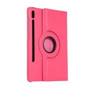 kuaijiexiaopu Funda de Piel con Textura de Lichi, con Soporte Giratorio de 360 Grados, Compatible con Samsung Galaxy Tab S7 11 SM-T870/T875(Rose Red)