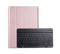 kuaijiexiaopu Funda Delgada con Teclado retroiluminado, Cubierta de Cuero for Tableta Compatible con Lenovo Tab M10 HD 2.ª generación de 10,1 Pulgadas TB-X306X TB-X306F(Rose Gold Black)