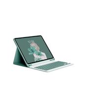 kuaijiexiaopu Funda Protectora de Cuero con Tapa y Teclado Desmontable con portalápices Integrado, Compatible con iPad Air de 13 Pulgadas (2024)(Dark Green+Keyboard)