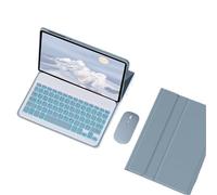 kuaijiexiaopu Funda Protectora de Cuero con Tapa y Teclado Desmontable Normal/retroiluminado Compatible con Huawei MatePad 11.5S/2024(Misty Blue+Backlit KB+Mouse)