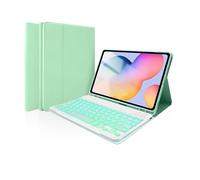 kuaijiexiaopu Funda Protectora de Cuero con Tapa y Teclado retroiluminado Desmontable Compatible con iPad Air5/Air4 de 10,9 Pulgadas(Mint Green+Keyboard)