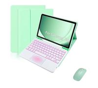 kuaijiexiaopu Funda Protectora de Cuero con Tapa y Teclado retroiluminado Desmontable Compatible con Samsung Galaxy Tab S9 de 11 Pulgadas X710/X716B/X718U(Mint Green+Keyboard+Mouse)