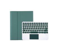 kuaijiexiaopu Funda Protectora de Piel con Teclado Desmontable y Teclas Redondas Compatible con Samsung Galaxy Tab S9 de 11 Pulgadas X710/716B/718U(Dark Green+Touch Keyborad)