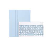 kuaijiexiaopu Funda Protectora de Piel con Teclado Desmontable y Teclas Redondas Compatible con Samsung Galaxy Tab S9 de 11 Pulgadas X710/716B/718U(Sky Blue+Keyborad)