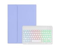 kuaijiexiaopu Funda Protectora de Piel sintética con Tapa y Teclado retroiluminado Desmontable Compatible con iPad Air5/Air4 de 10,9 Pulgadas(Purple+Keyboard)