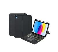 kuaijiexiaopu Funda Protectora de Piel sintética con Teclado retroiluminado Desmontable y Textura de Tela Compatible con Samsung Galaxy Tab S10 Plus de 12,4 Pulgadas X820