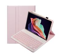 kuaijiexiaopu Funda Protectora for Tableta con Teclado, Funda de Piel sintética y TPU Compatible con Lenovo Tab P12 Pro de 12,6 Pulgadas (2021)(Pink+Keyboard)
