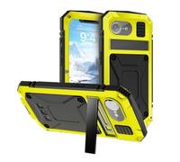 kuaijiexiaopu Fundas Luxury Aluminum Metal Shockproof Cover, Full Protection Phone Case Compatible with iPhone 16 Pro 6.3 Inch(Amarillo)