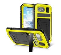 kuaijiexiaopu Fundas Luxury Aluminum Metal Shockproof Cover, Full Protection Phone Case Compatible with iPhone 16E 6.1 Inch(Amarillo)
